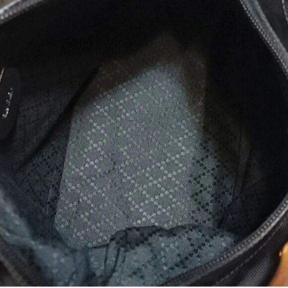 💙GUCCI Black nylon fabric bamboo top handle satchel bag. - Picture 10 of 11